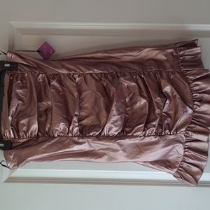 FOREVER  21 ..metallic  pink party  🥳 dress..sleeveless..mini. size L..NEW